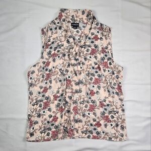 Floral Liz Claiborne Career Sleeveless Button Up Blouse Size XL